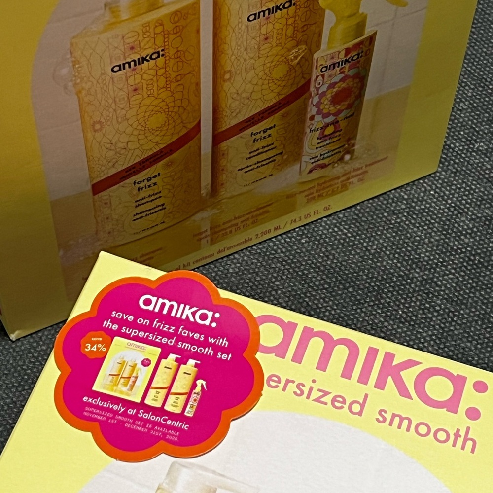 Amika Supersized Smooth Anti-Frizz Shampoo, Conditioner Liters, Leave-in & PUMPS - Picture 8 of 13